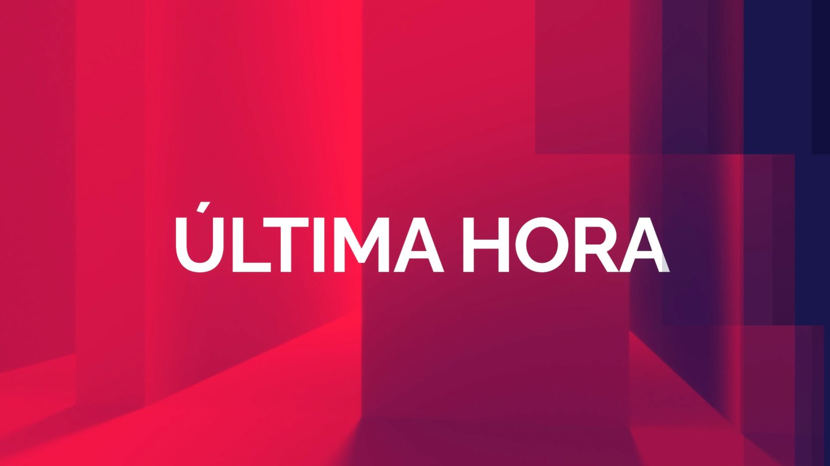 Breaking news transition screen designed for RTP, featuring bold red wipe animation and impactful typography as part of the on-air visual identity.